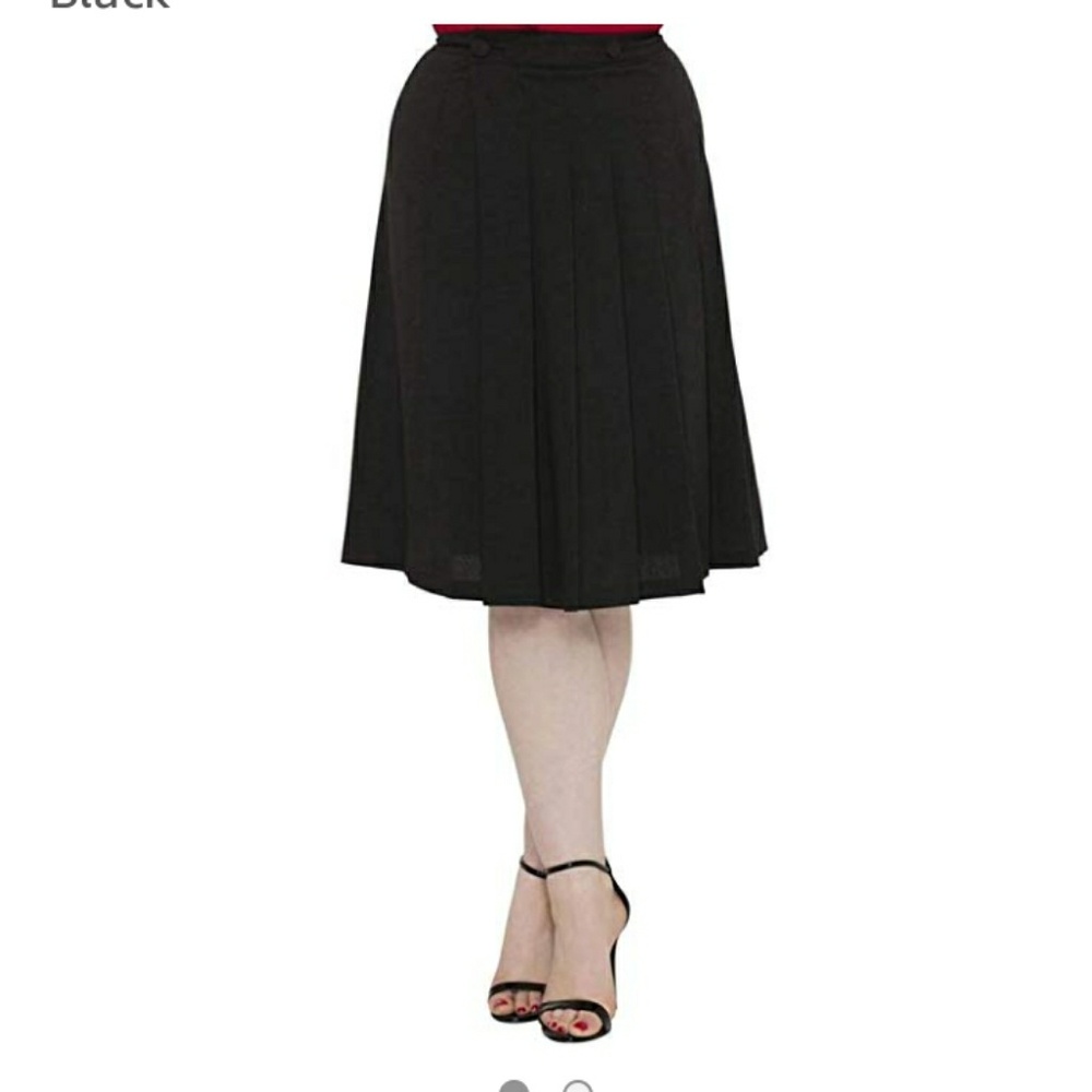 Black pleated A line skirt by Voodoo vixen